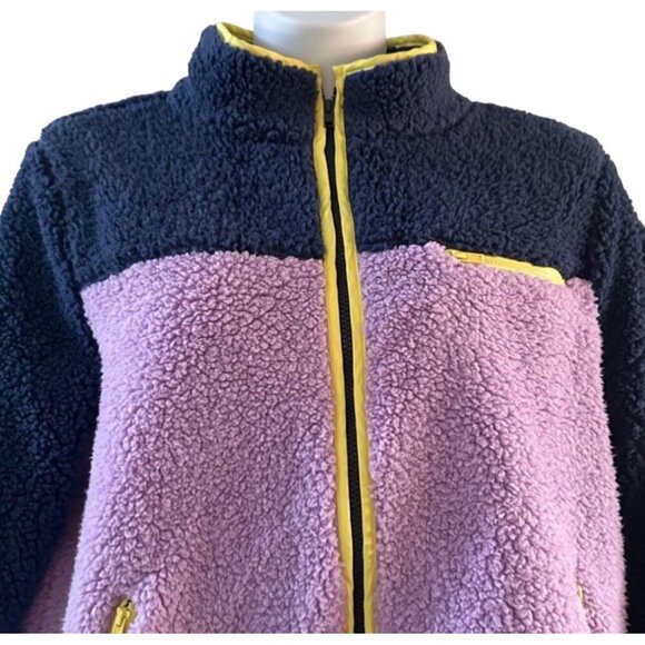 Style & Co Womens XL Sherpa Fleece Jacket Pink & Navy Two-Tone - Picture 6 of 11